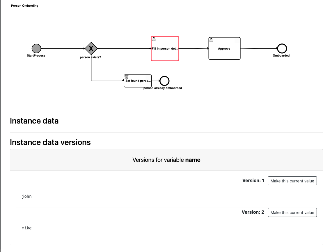 Variable versions in Process Management UI