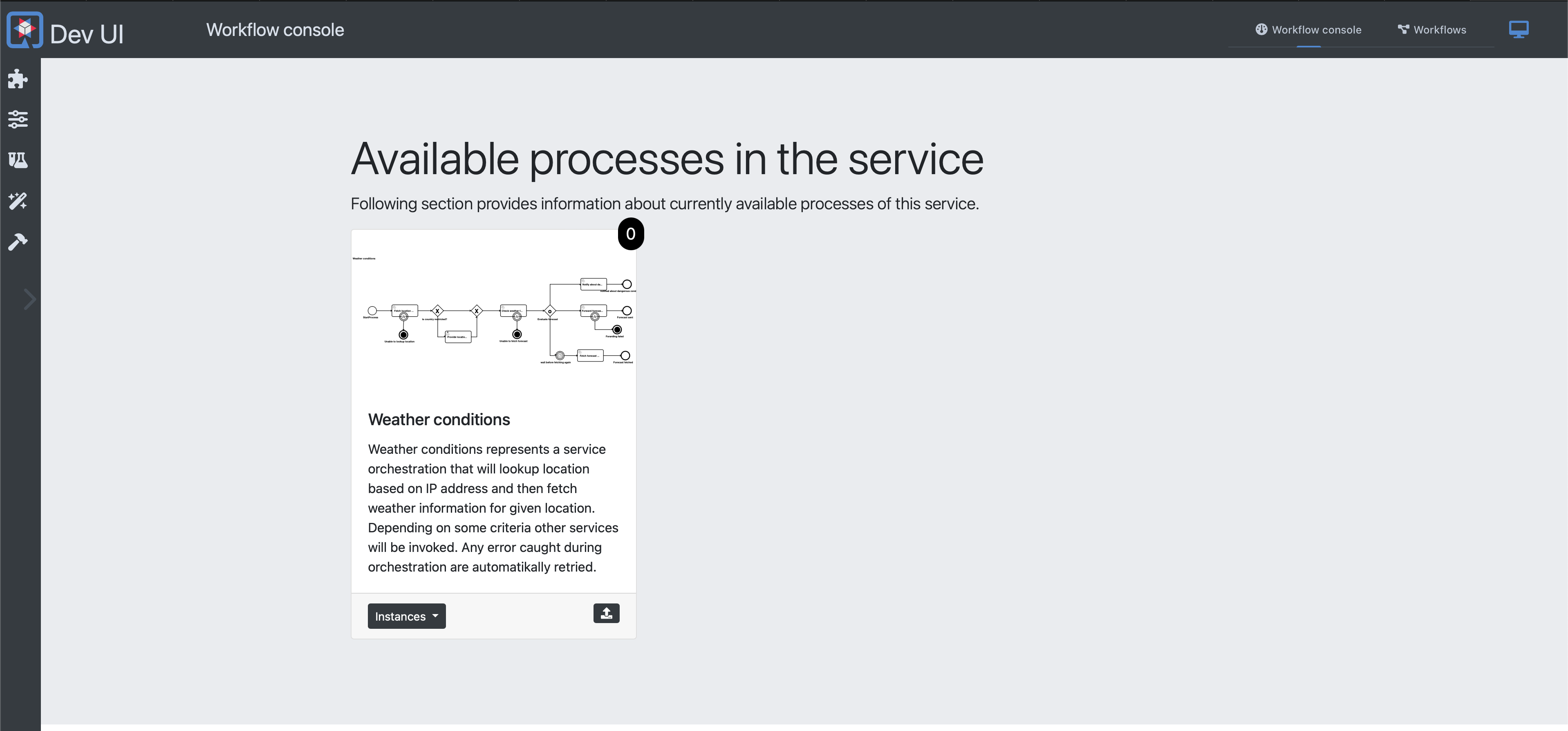 New Dev UI - workflow console integrated